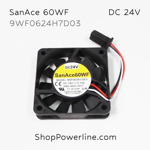 พัดลม Fan SanAce60WF (9WF0624H7D03, A90L-0001-0511) DC24V 60x60x15mm 0.12A (3wire Fanuc Plug)
