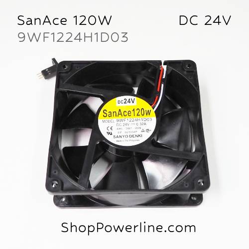 พัดลม Fan SanAce120WF (9WF1224H1D03, A90L-0001-0509) DC24V 120x120x38mm 0.32A (3wire Fanuc 3pin Plug)