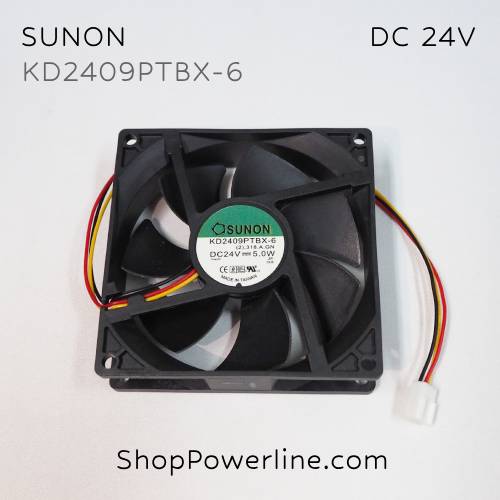 พัดลม Fan SUNON (KD2409PTBX-6) DC24V 90x90x25mm 5W (3wire White B2 Plug)