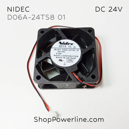 พัดลม Fan NIDEC (D06A-24TS8 01) DC24V 60x60x25mm 0.15A (2wire White Plug)