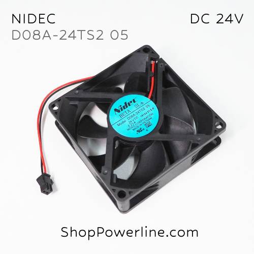 พัดลม Fan NIDEC (D08A-24TS2 05) DC24V 80x80x25mm 0.23A (2wire Black Plug)