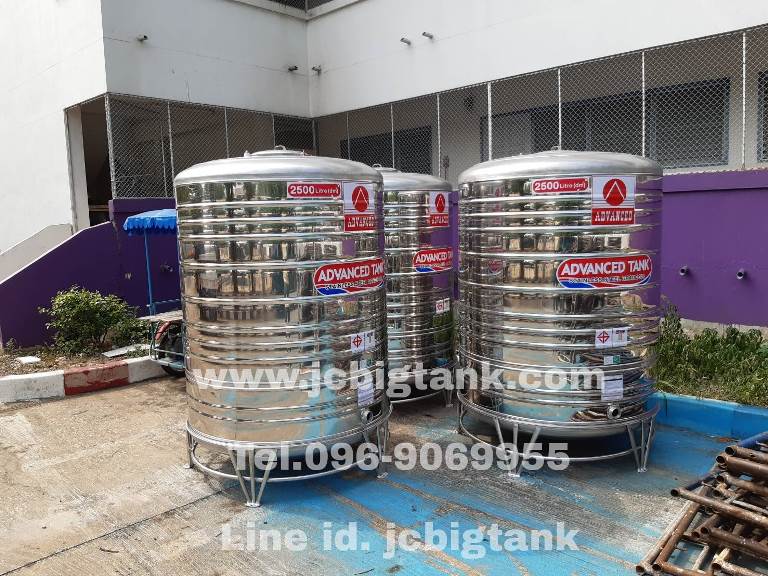 แท้งค์น้ำสแตนเลส แอ็ดวานซ์ ADVANCED รุ่นพื้นนูน AV2500 ขนาด 2500 ลิตร (มอก.)