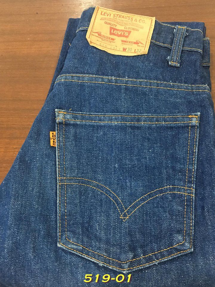 1. Vintage Levi's 519-0217 ขาตรง ป้ายส้ม USA ปี 1980 เอว 30 ยาว 32