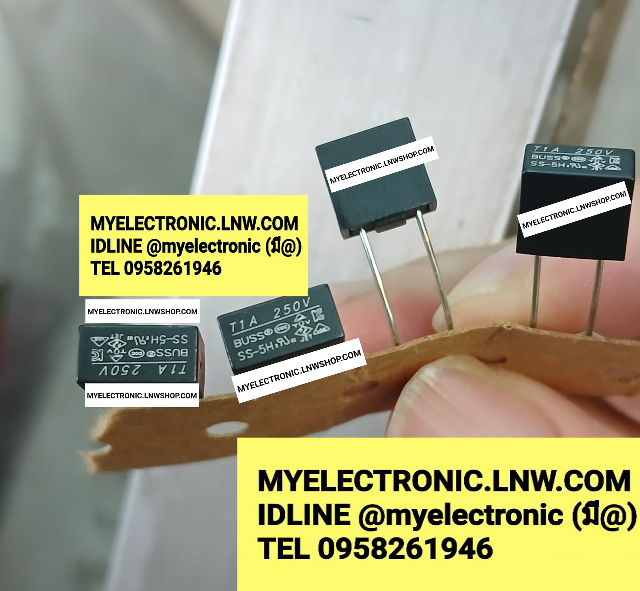 ขาย ฟิวส์T1A250V ฟิวส์ T1A250V FUSE T1A250V ไมโครฟิวส์ MICRO FUSE ทรงสี่เหลี่ยม สีดำคล้ำ สีน้ำตาล 2ขา ลงพื้น ลงบอร์ด ยี่ห้อ ราคา ตัวละ . . . . หน่วย บาท