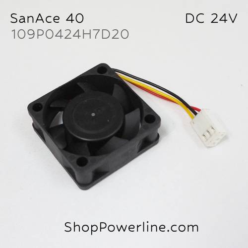 พัดลม Fan SanAce40 (109P0424H7D20) DC24V 40x40x15mm 0.08A (3wire White B2 Plug)