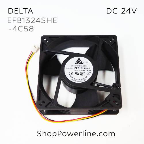พัดลม Fan DELTA (EFB1324SHE -4C58) DC24V 127x127x38mm 1.38A (3wire White B2 Plug)