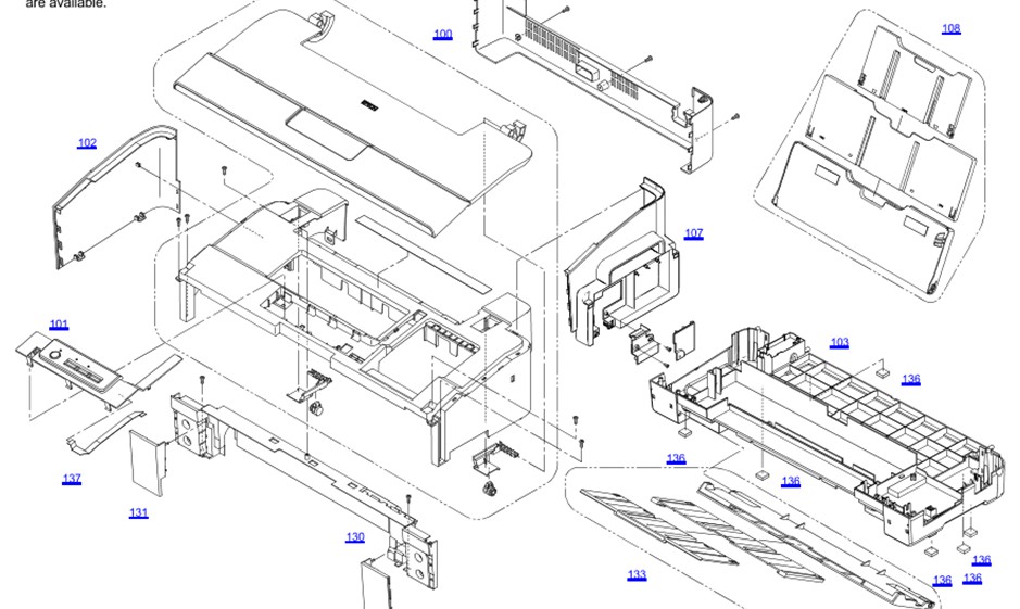 "ถาดรับกระดาษในชุดฟีดกระดาษ" EPSON L1800/L1300 "ตำแหน่งที่ 108"