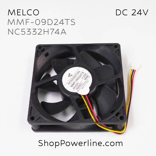 พัดลม Fan MELCO (MMF-09D24TS MM6, NC5332H74A) DC24V 92x92x25mm 0.22A (3wire White C3 Plug)