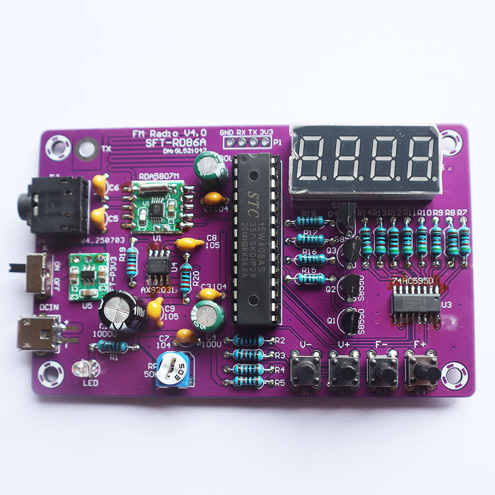 ชุดคิทเครื่องรับวิทยุ FM ใช้ไอซี RDA5807M พร้อมกล่อง