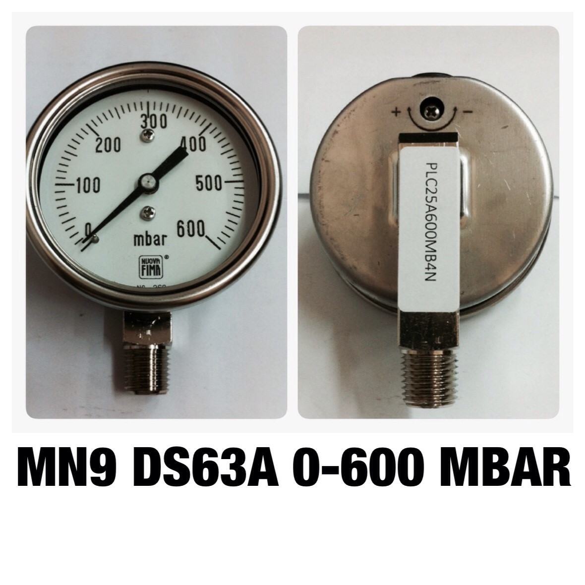 2.5 นิ้ว ออกล่าง 1/4" 0-600 MBAR "NUOVA FIMA"