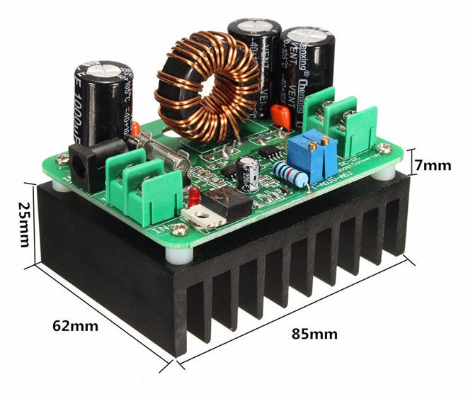 วงจรแปลงไฟขึ้น DC - DC ปรับไฟออกได้ 12-80 โวลต์
