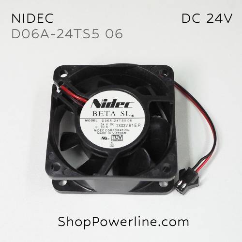 พัดลม Fan NIDEC (D06A-24TS5 06) DC24V 60x60x25mm 0.10A (2wire Black Plug)