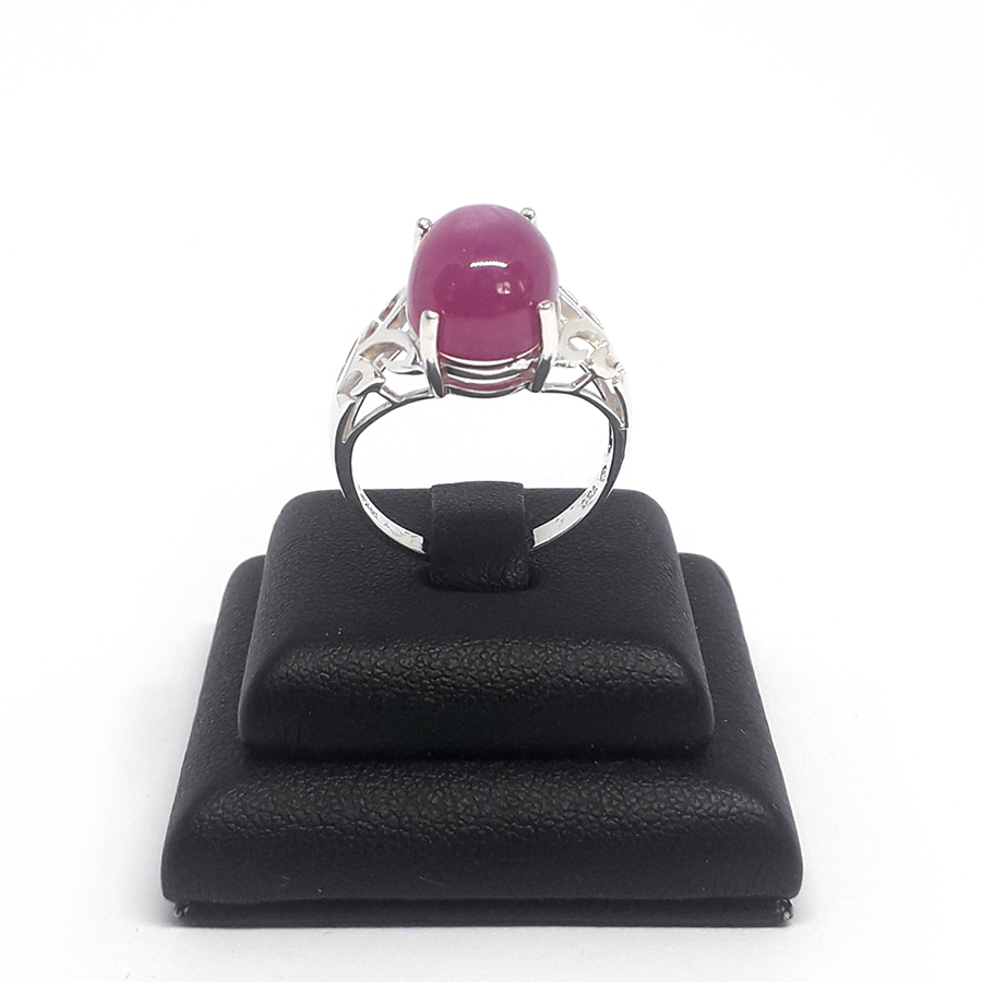 Silver Ring 92.5% @ 17 cm. Pink Ruby 1 Sr105