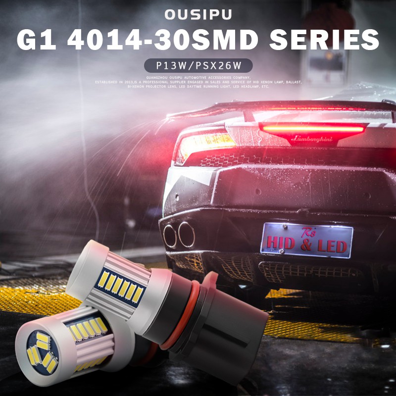 หลอดไฟตัดหมอก LED ขั้ว P13W PSX26W ไฟตัดหมอกรถตู้ แสงสีขาว 800LM 10W 12V