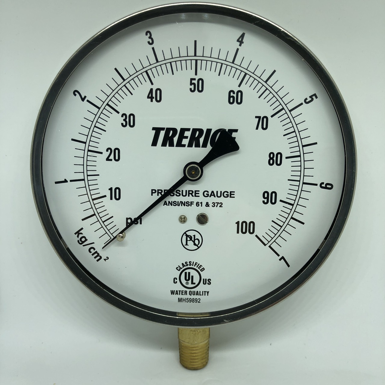 TRERICE G620B หน้าปัด 4.5 นิ้ว 0-100 PSI / 0-7 KG