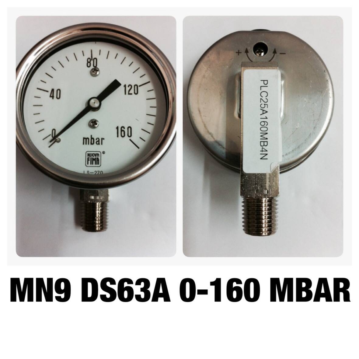 2.5 นิ้ว ออกล่าง 1/4" 0-160 MBAR "NUOVA FIMA"