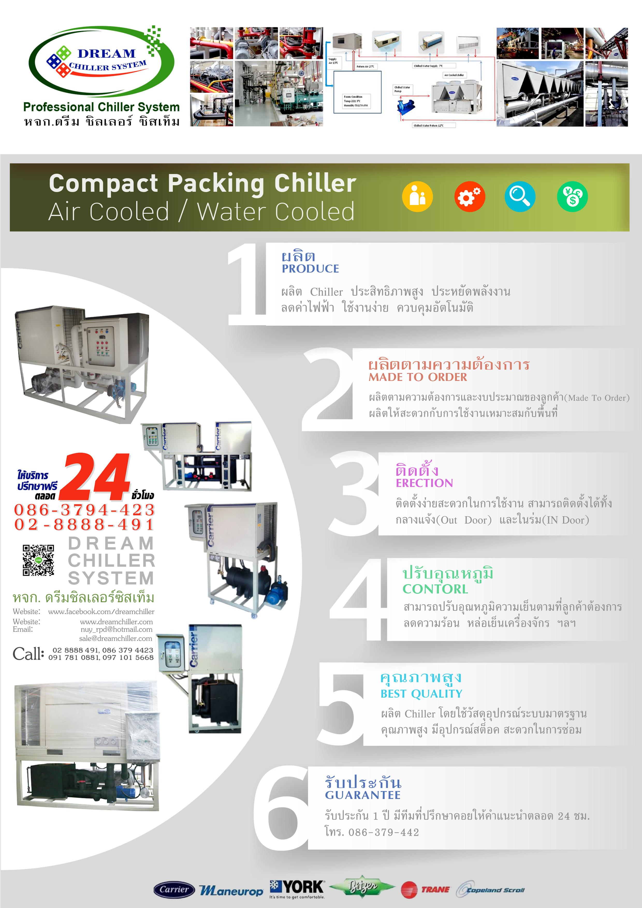 Air Cooled Chiller 8 - 150 Tons Plate Titanium