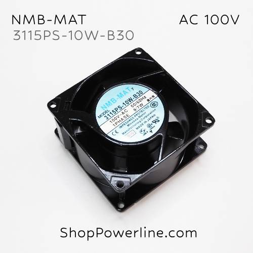 พัดลมใบพัดโลหะ Fan NMB-MAT (3115PS-10W-B30) AC100V 80x80x38mm 9/7W (2pin)