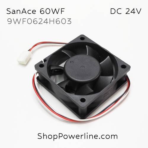 พัดลม Fan SanAce60WF (9WF0624H603, A90L-0001-0576) DC24V 60x60x20mm 0.15A (3wire White B2 Plug)
