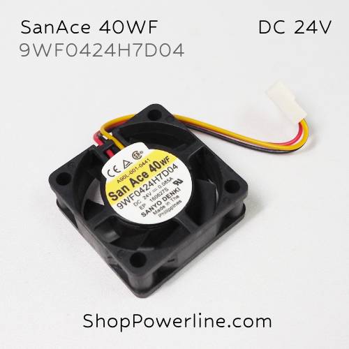 พัดลม Fan SanAce40WF (9WF0424H7D04, A90L-0001-0441) DC24V 40x40x15mm 0.085A (3wire White B2 Plug)