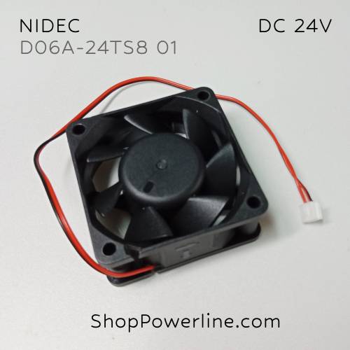 พัดลม Fan NIDEC (D06A-24TS8 01) DC24V 60x60x25mm 0.15A (2wire White Plug)