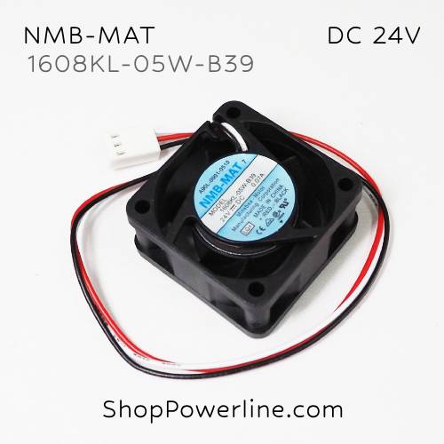 พัดลม Fan NMB-MAT (1608KL-05W-B39) DC24V 40x40x20mm 0.07A (3wire White B2 Plug)