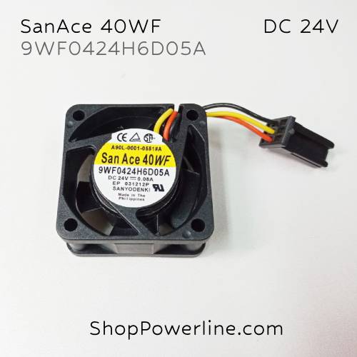 พัดลม Fan SanAce40WF (9WF0424H6D05A, A90L-0001-0551#A) DC24V 40x40x20mm 0.08A (3wire Fanuc Plug)