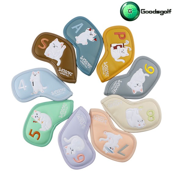ปลอกหุ้มไม้กอล์ฟชุดเหล็ก ลายแมวสุดน่ารัก Cover iron set