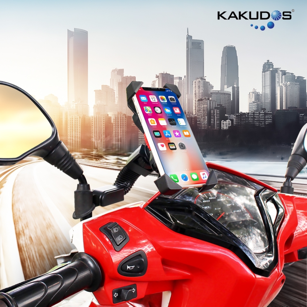 ที่ยึดโทรศัพท์กับมอเตอร์ไซค์KAKUDOS MK805 ติดตั้งกับแกนก้านกระจกมองข้าง