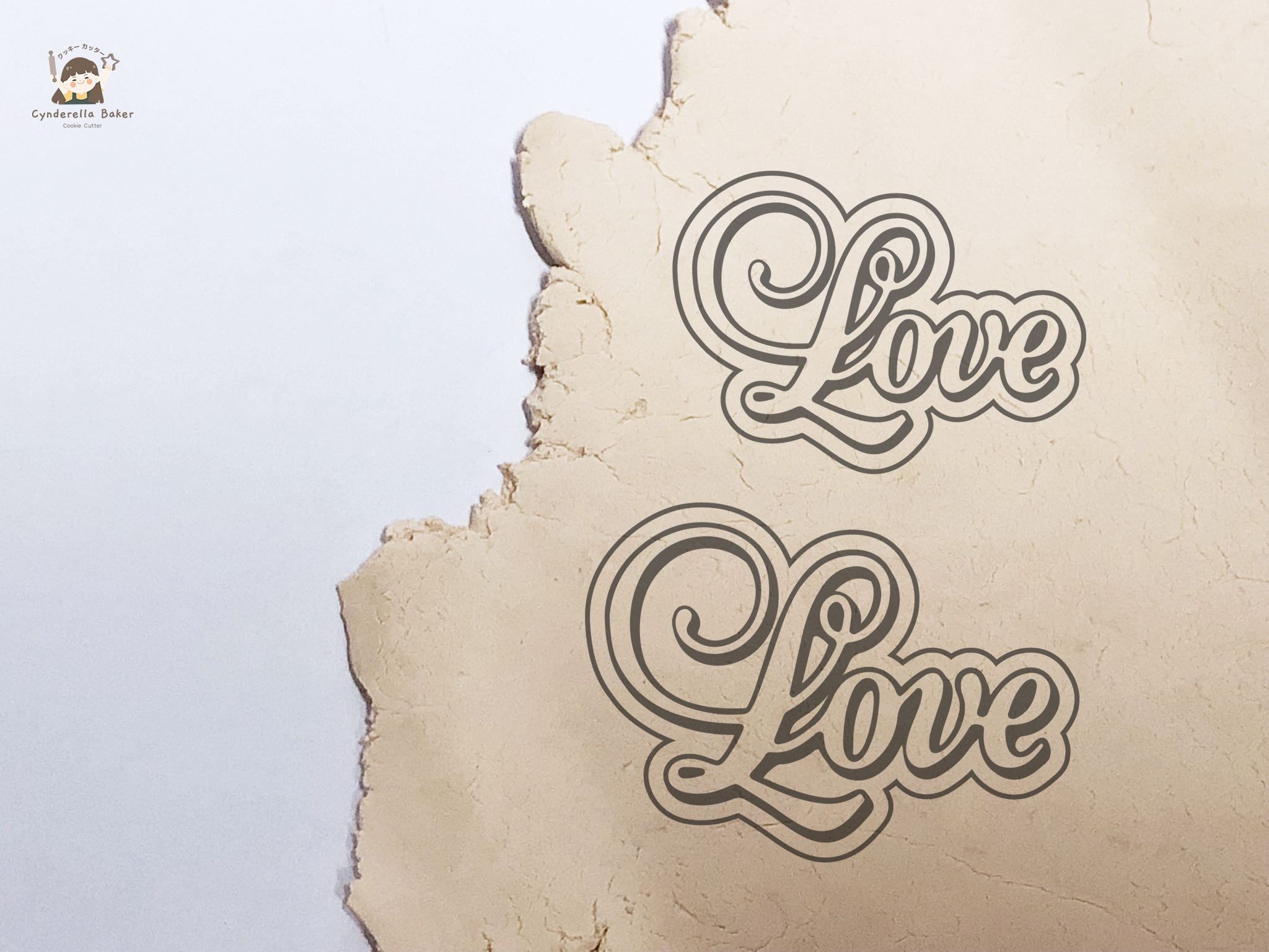 พิมพ์กดคุกกี้ ลาย Love (เลือกขนาดด้านใน)