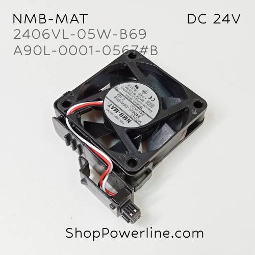 พัดลม Fan NMB-MAT (2406VL-05W-B69, A90L-0001-0567#B) DC24V 60x60x15mm 0.10A (3wire 4pin Black Plug, Bracket)