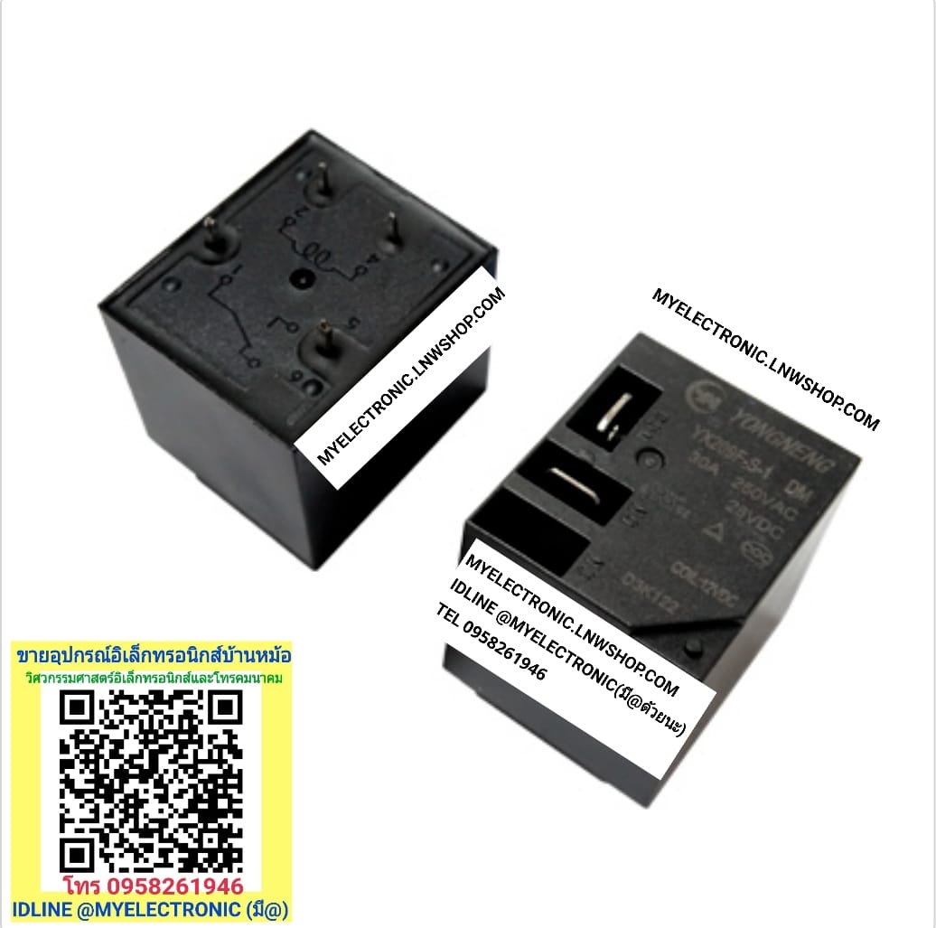 ขาย YX209F-S-124DM รีเลย์24V4ขา 30A250V YX209FS-1 คอยล์ 24VDC 40/30A250V SPST รีเลย์ RELAY ยี่ห้อ YOUNGNENG รีเลย์คอยล์24V4ขา ลงปริ้น ราคา ตัวละ หน่วย . . . . . หน่วย บาท