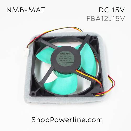 พัดลม Fan NMB-MAT (FBA12J15V) DC15V 125x125x50mm 0.28A (3wire White Plug)