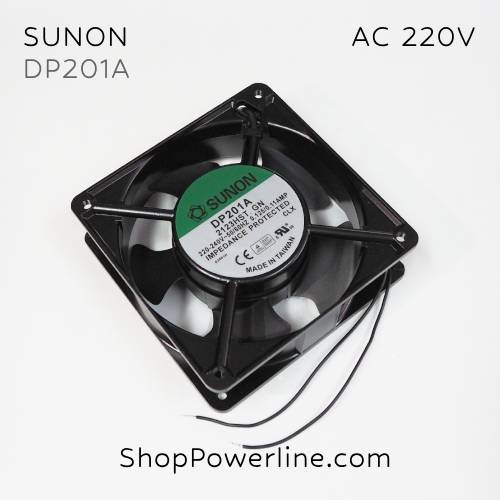พัดลม Fan SUNON (DP201A, 2123HST.GN) AC220V 120x120x38mm 0.125/0.11A (2wire)