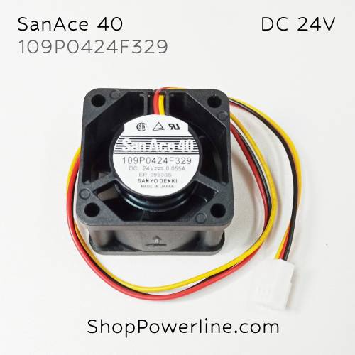 พัดลม Fan SanAce40 (109P0424F329) DC24V 40x40x28mm 0.055A (3wire White B2 Plug)