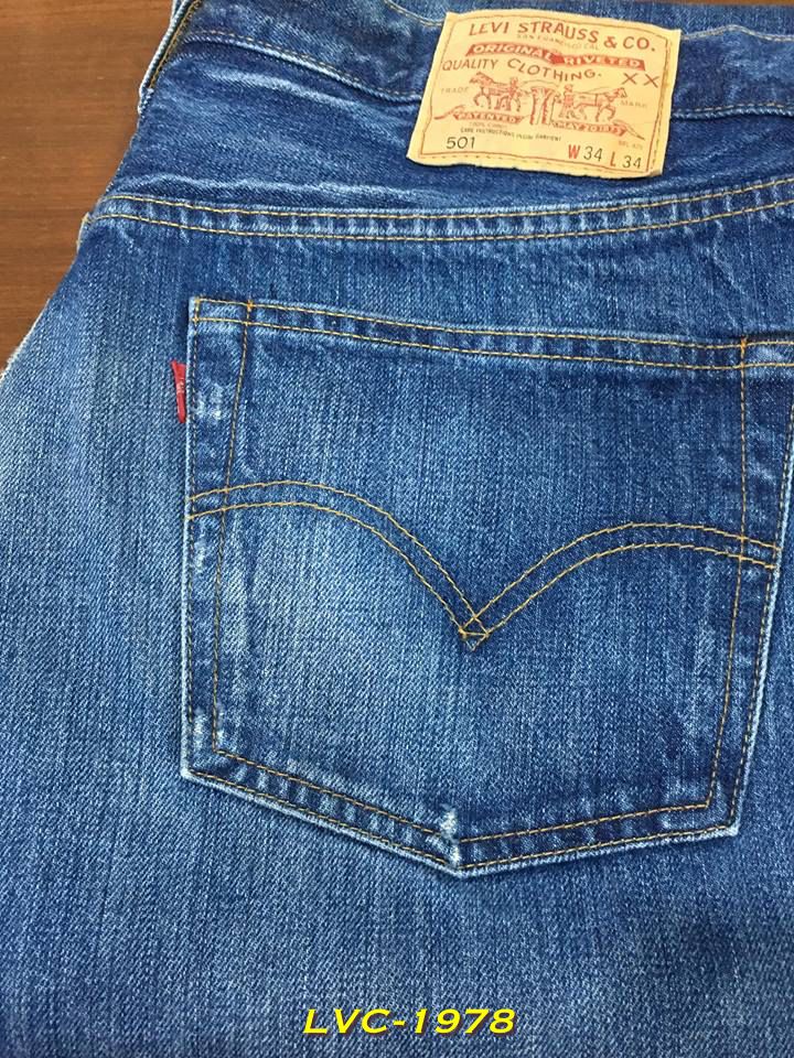Levi’s LVC 501ย้อนยุคปี 1978 ริมแดง ฟอก เอว 36 ยาว 33.5 Made in Turkey ปี 2013