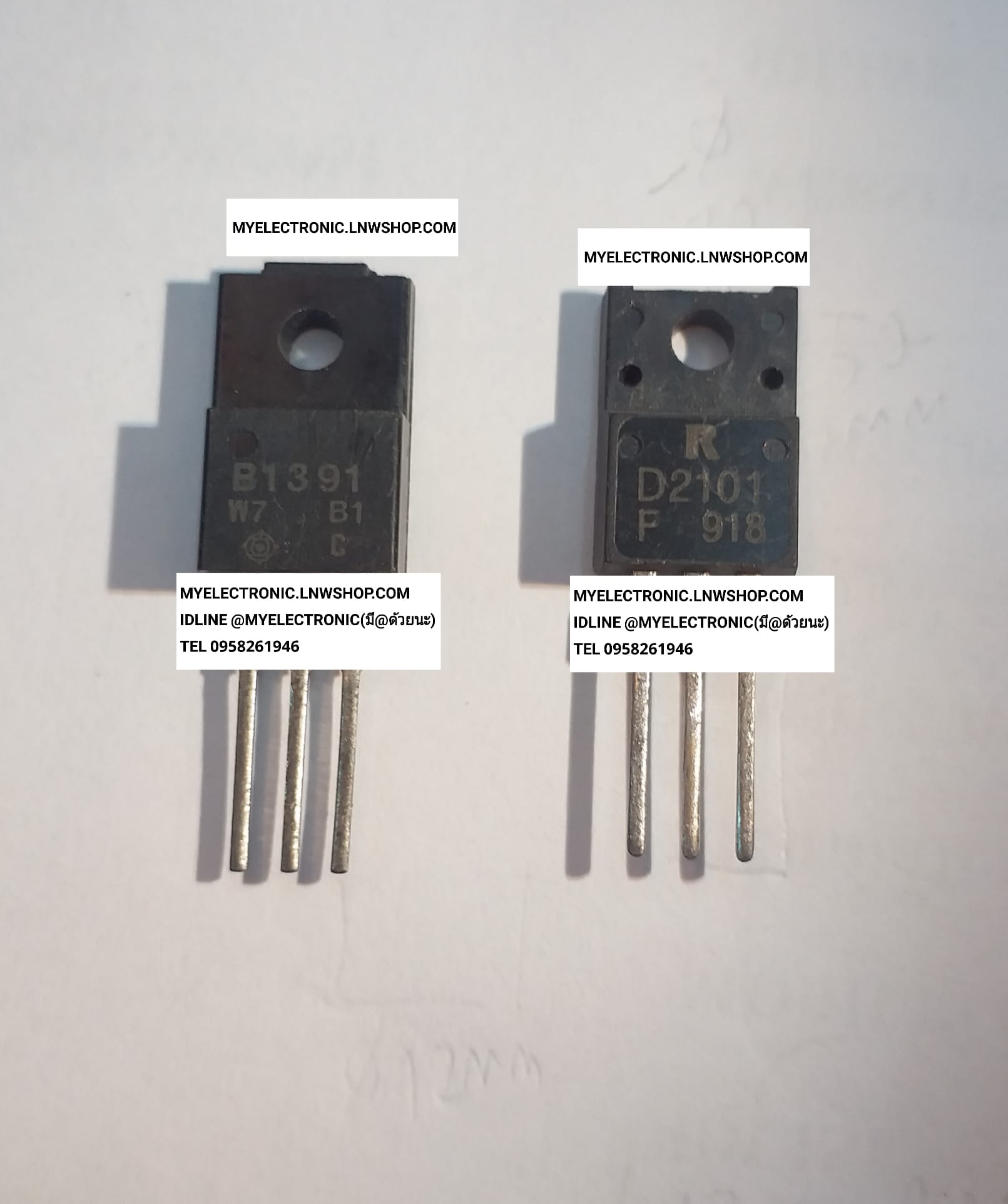 ขาย 2SB1391 + 2SD2101 ยี่ห้อ ตัวถัง TO-220F B1391 D2101 ขายเป็นคู่ ราคาคู่ละ บาท