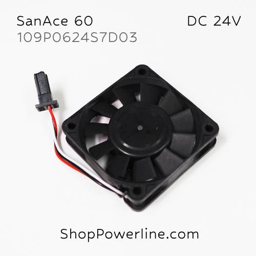 พัดลม Fan SanAce60 (109P0624S7D03, A90L-0001-0552#A) DC24V 60x60x15mm 0.08A (3wire Fanuc Plug)