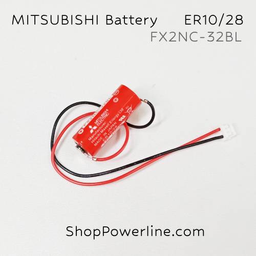 แบตเตอรี่ Battery Mitsubishi (ER10/28, FX2NC-32BL) 3.6V (White Plug)