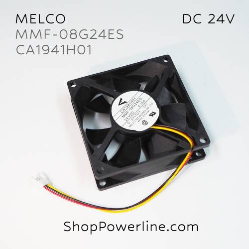 พัดลม Fan MELCO (MMF-08G24ES CP1, CA1941H01) DC24V 80x80x25mm 0.13A (3wire White C3 Plug)