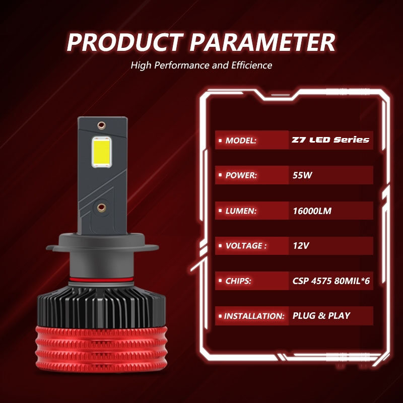 SALE!! Z7 หลอดไฟรถยนต์ LED รุ่น Z7 16000LM/คู่ 6500K 55W 11-30V รับประกัน 3 เดือน ขั้ว H4 H7 H11 HB3 HB4 HIR2