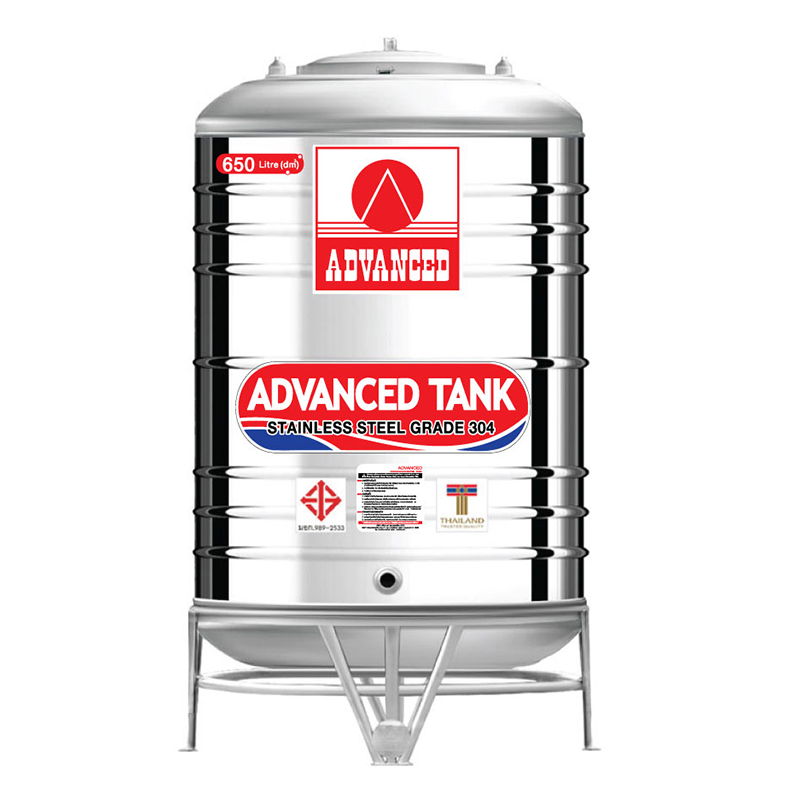 แท้งค์น้ำ สแตนเลส แอ็ดวานซ์ ADVANCED รุ่นพื้นนูน AV650 ขนาด 650 ลิตร (มอก.)