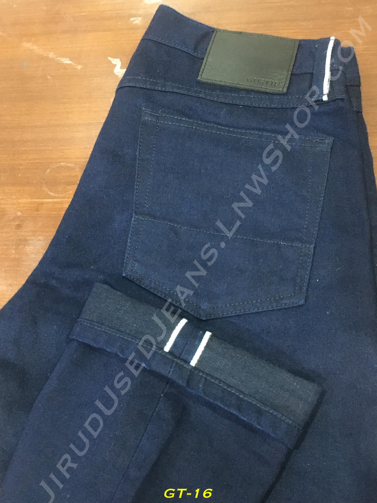 16. Gustin #89 - Cone BlueXBlack สีน้ำเงินดำ ผ้าดิบ White Oak 11oz. ริมขาว เอว 31 ยาว 33 Made in USA