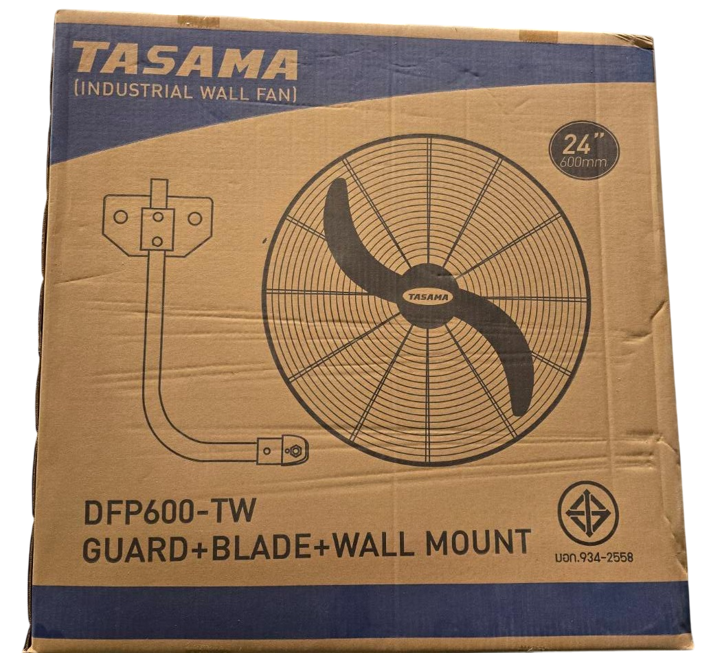 TASAMA พัดลมติดผนัง พัดลมอุตสาหกรรม สีดำ 2 ใบพัด ขนาด 24 นิ้ว รุ่น DFP600-TW
