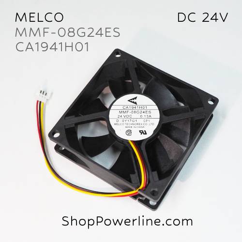 พัดลม Fan MELCO (MMF-08G24ES CP1, CA1941H01) DC24V 80x80x25mm 0.13A (3wire White C3 Plug)