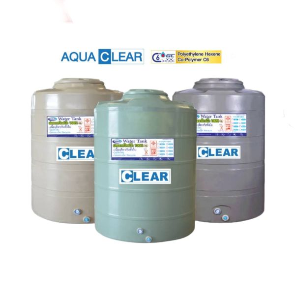 ถังเก็บน้ำบนดิน AQUA รุ่น CLEAR (G) ขนาด 1000 ลิตร เดินท่อใน แถมลูกลอย
