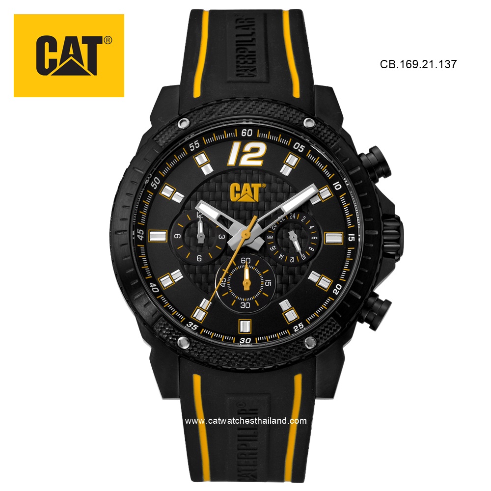 นาฬิกา CAT รุ่น CARBON BLADE ระบบโครโนกราฟ สายยาง รหัส CB.169.21.137 BLACK MULTI