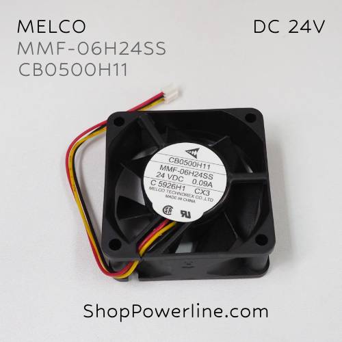 พัดลม Fan MELCO (MMF-06H24SS CX3, CB0500H11) DC24V 60x60x25mm 0.09A (3wire White C2 Plug)