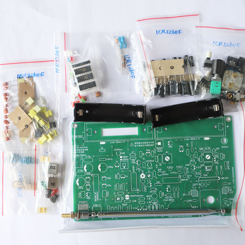 ชุดคิทเครื่องรับวิทยุ FM แบบใช้ไอซีรุ่น ICR1260F (ยังไม่ได้ประกอบ)