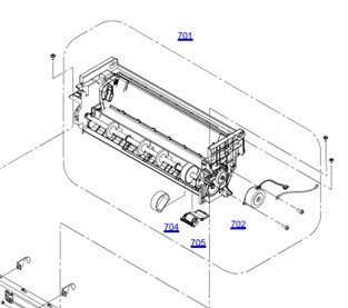 "ชุดฟีดกระดาษ" EPSON L1800/L1300 "ตำแหน่งที่ 701 ไม่มีถาดรับกระดาษติดมาให้ๆใช้ของเดิม"